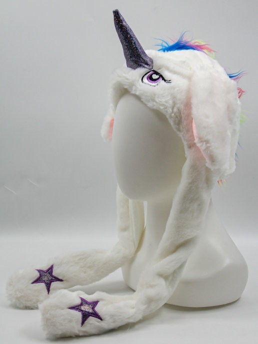 

Детская шапка Единорог светящаяся с двигающимися ушками Kigurumi White
