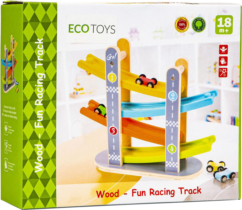 

Деревянный скоростной спуск Ecotoys с машинками (SAWT093-3)