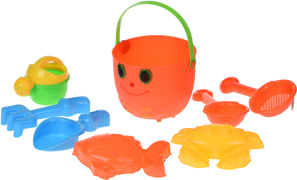 

Набор для игры с песком Same Toy с Оранжевым ведерком 8 предметов (B002-5Ut)