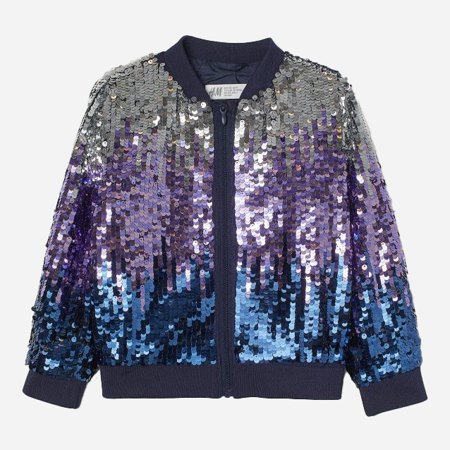 

Бомбер H&M 060867832 110 см Синий/Пайетки