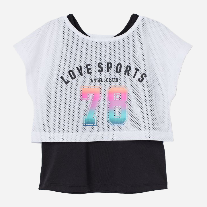 

Футболка H&M 060757106 146-152 см Белый/Черный (6666000164513)