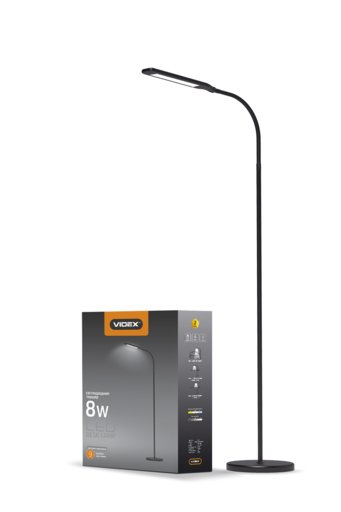 

Торшер VIDEX Led 8W 600 lm 3000-5500K черный (11991490)