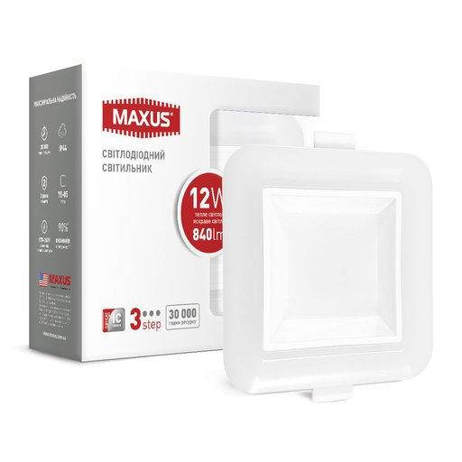 

Точечный светильник LED Maxus SDL 12W 3000/4100K КВАДР (11901232)