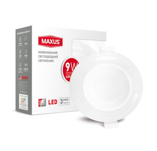 

Светильник LED Maxus 3-step SDL встроенный круглый 9W 3000/4100K (11878482)
