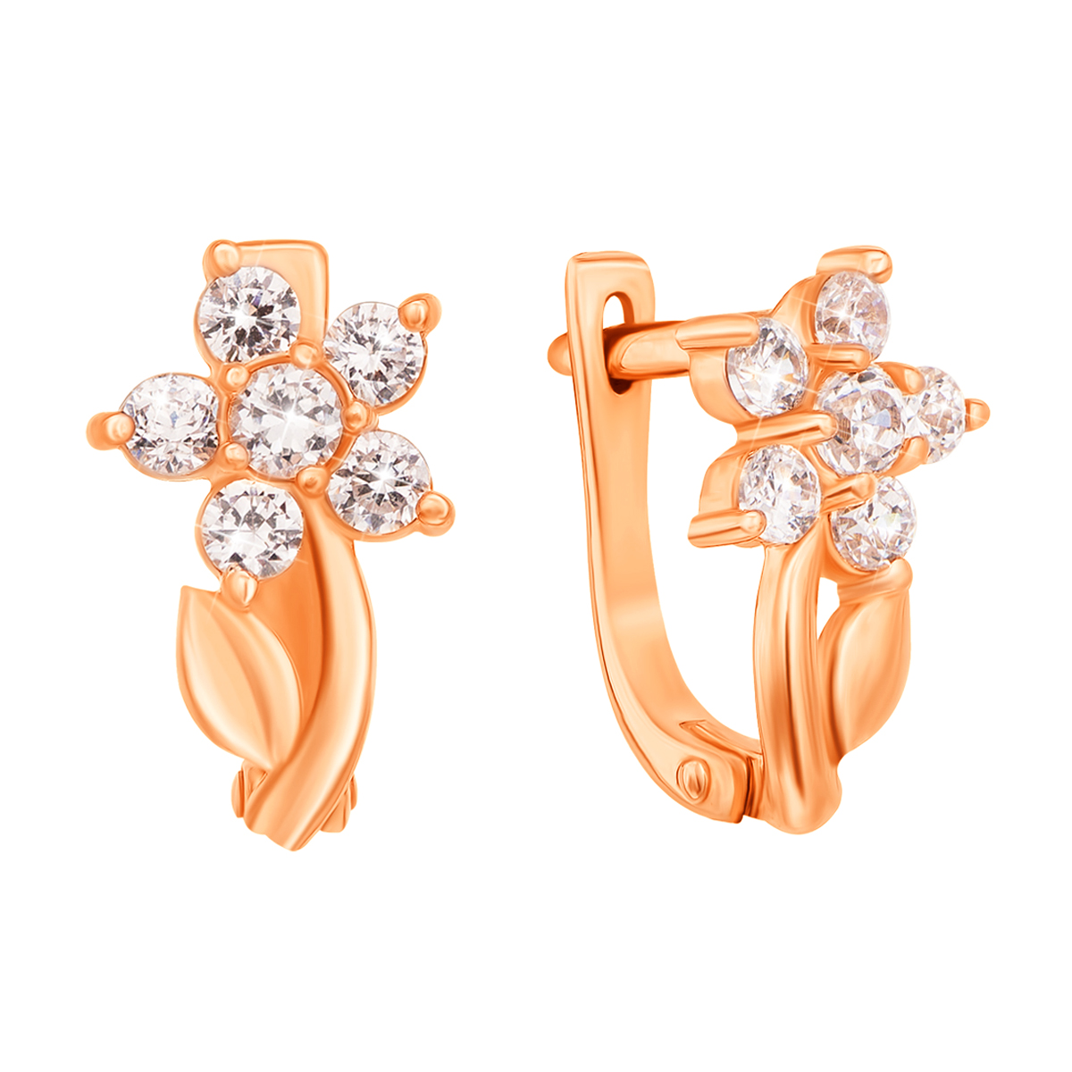 

Золотые серьги с цирконием 000007906