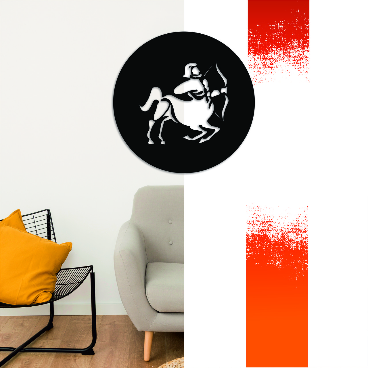 

Декоративна дерев'яна картина абстрактна модульна полігональна Панно Sagittarius / Стрілець Manific Decor 50*50 см