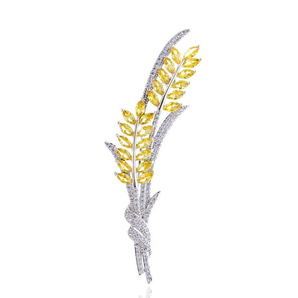 

Брошь женская BROCHE бижутерия с кристаллами Колосья Пшеницы BRBF111926