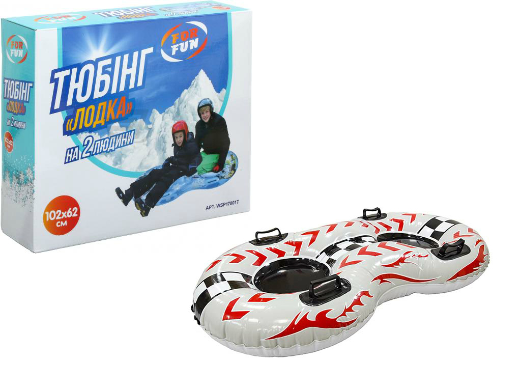 

Надувные санки Тюбинг Лодка на двоих For Fun 170014 для детей размер 102 на 62 см