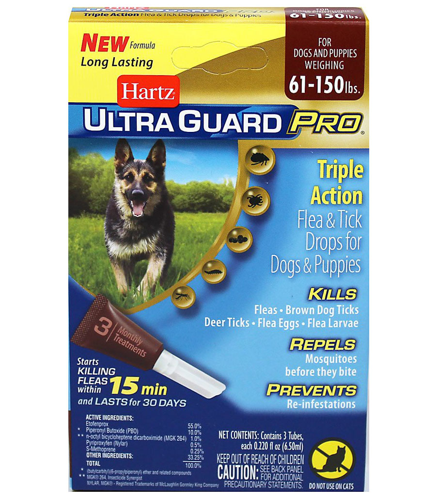 

Капли от блох, клещей и комаров для собак свыше 27 кг Hartz UltraGuard PRO Flea & Tick Drops For Dogs 1 пипетка Hartz BGL-HTZ-70