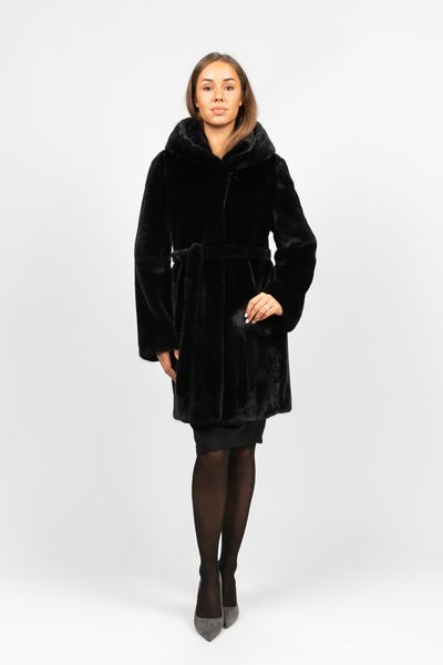 

Шуба PARKA+ 02234 из натурального меха канадской норки Чорний, Шуба PARKA+ 02234 из натурального меха канадской норки Чорний 44