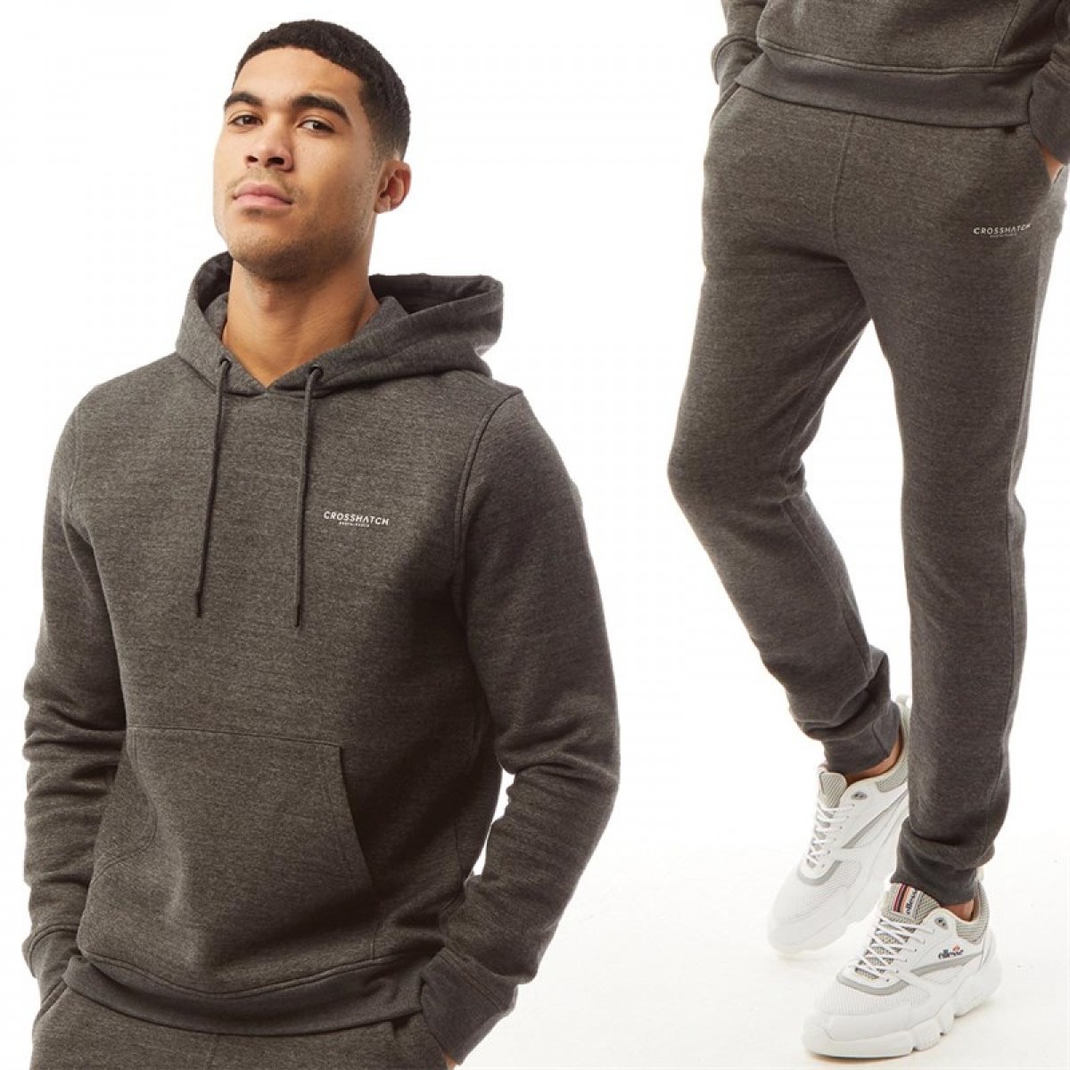 

Спортивный костюм Crosshatch Hoodie And Joggers Set Charcoal Marl Charcoal Marl, XL (50)