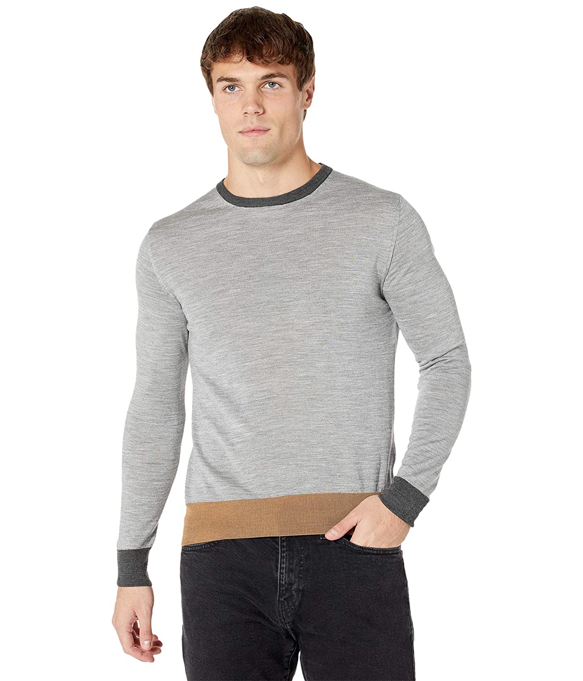 

Свитер eleventy Fine Gauge Color-Block Neck Light Grey, XL (50)