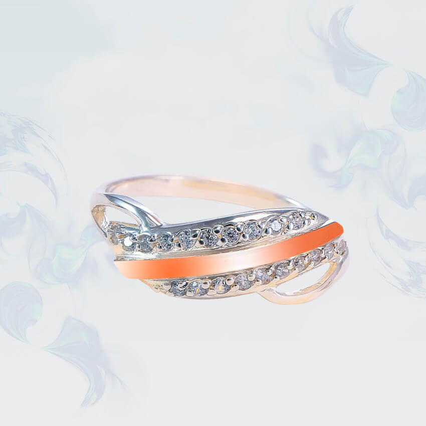 

Кольцо из серебра с золотыми вставками SilverUA модель 195 (размер 19)