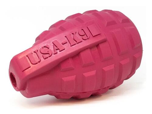 

Игрушка для собак граната USA-K9 PUPPY GRENADE DURABLE RUBBER CHEW TOY & TREAT DISPENSER FOR TEETHING PUPS - PINK XL 13.7 x 8.9 см SodaPup BGL-SD-35