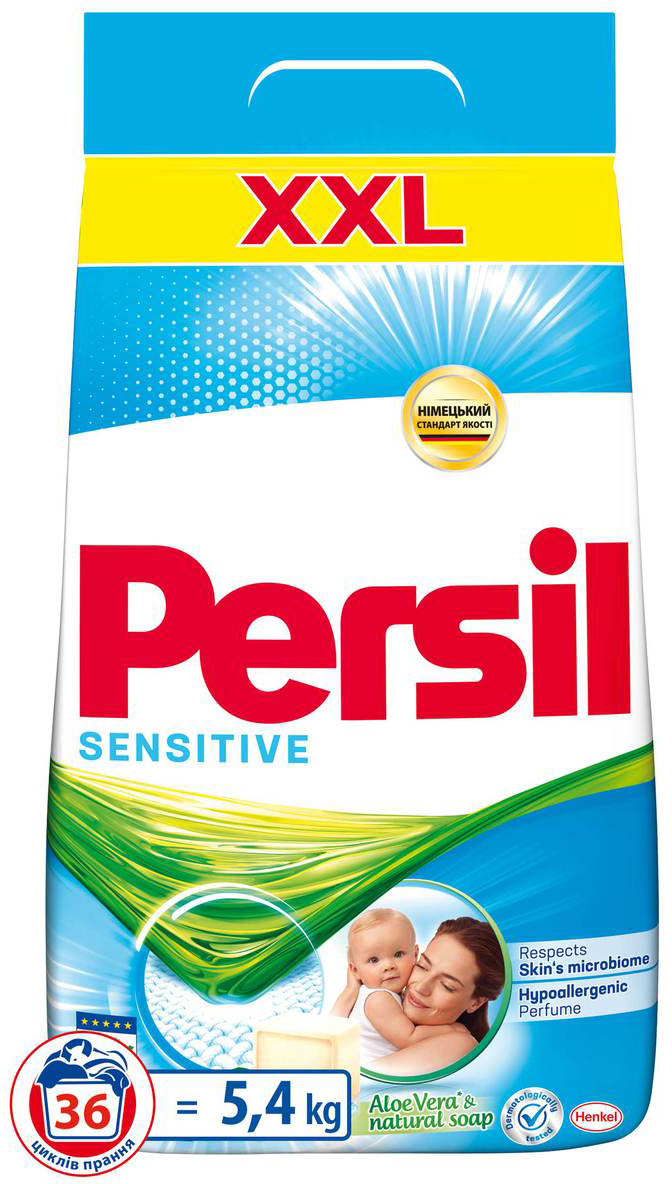 

Стиральный порошок Persil Sensitive Алоэ Вера для чувствительной кожи 5.4 кг