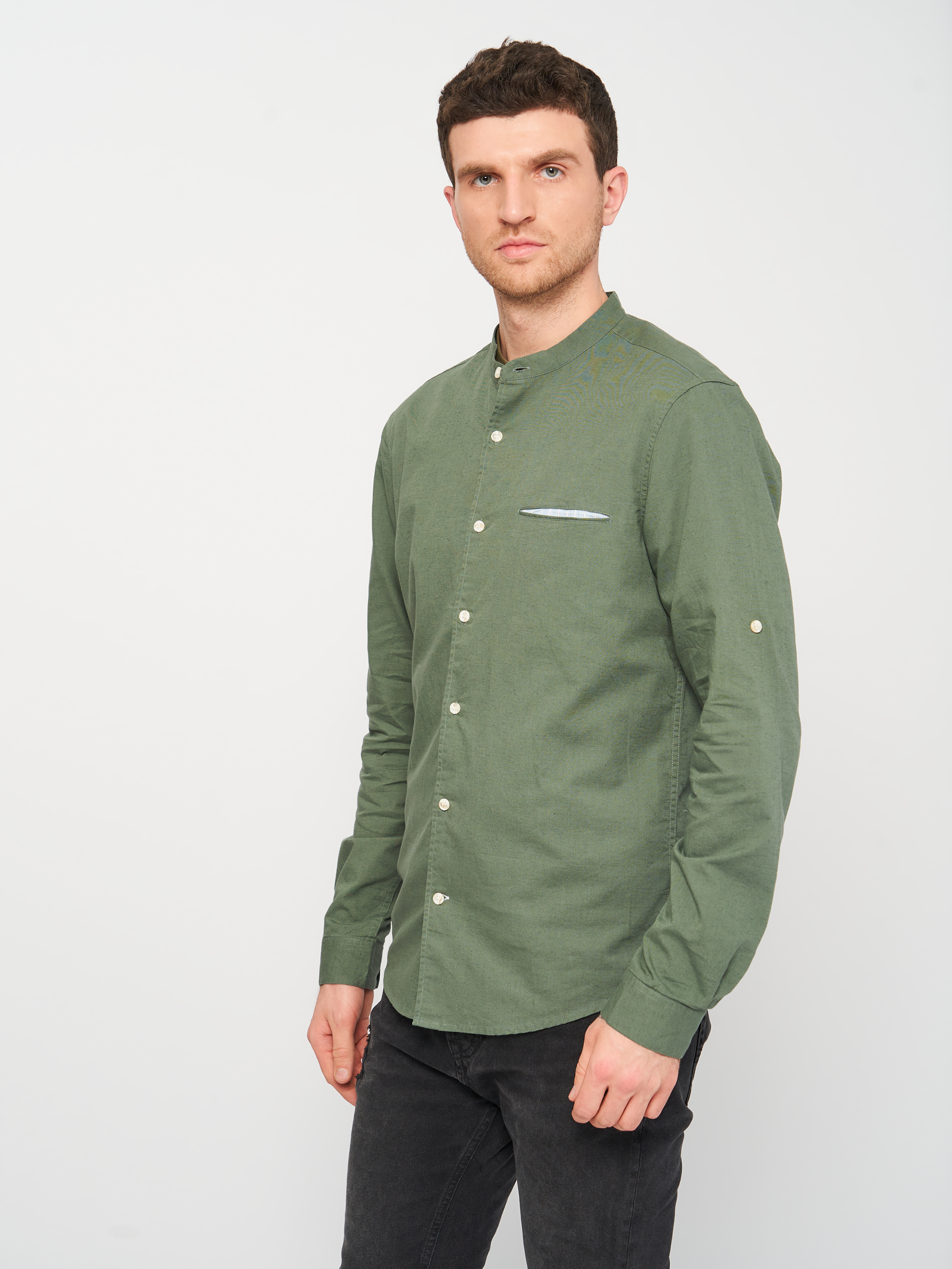 

Рубашка Pull & Bear 5470/507/505  Хаки, Рубашка Pull & Bear 5470/507/505 S Хаки