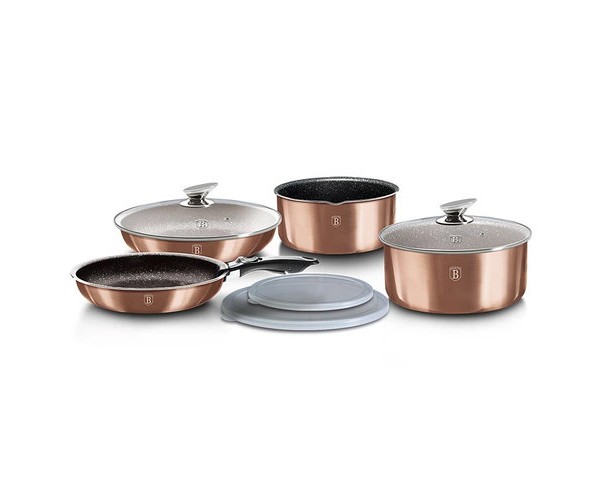 

Набор кастрюль со сковородками и ковшом Berlinger Haus 9 предметов Metallic Line Rose Gold Edition BH 6147
