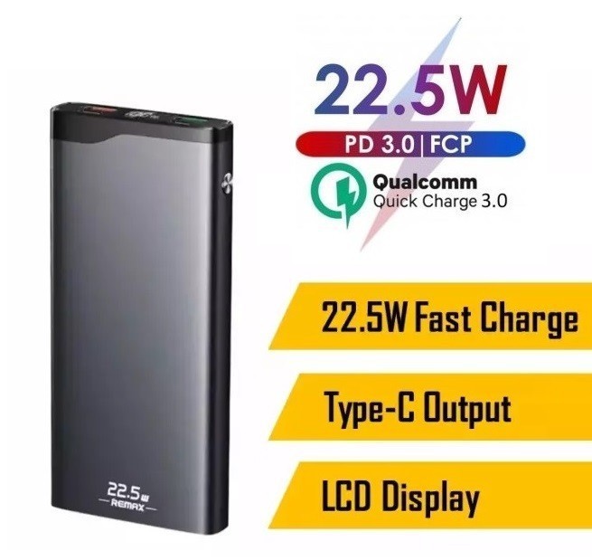 

Павербанк Remax King Kong 22.5W 10000 mAh PD+QC Grey