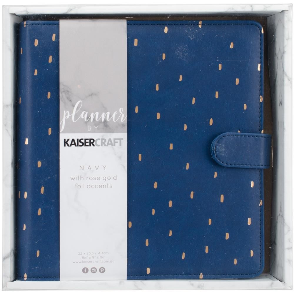 

Ежедневник с наполнением Kaisercraft 22X23 см Navy W/Rose Gold Foil Accent