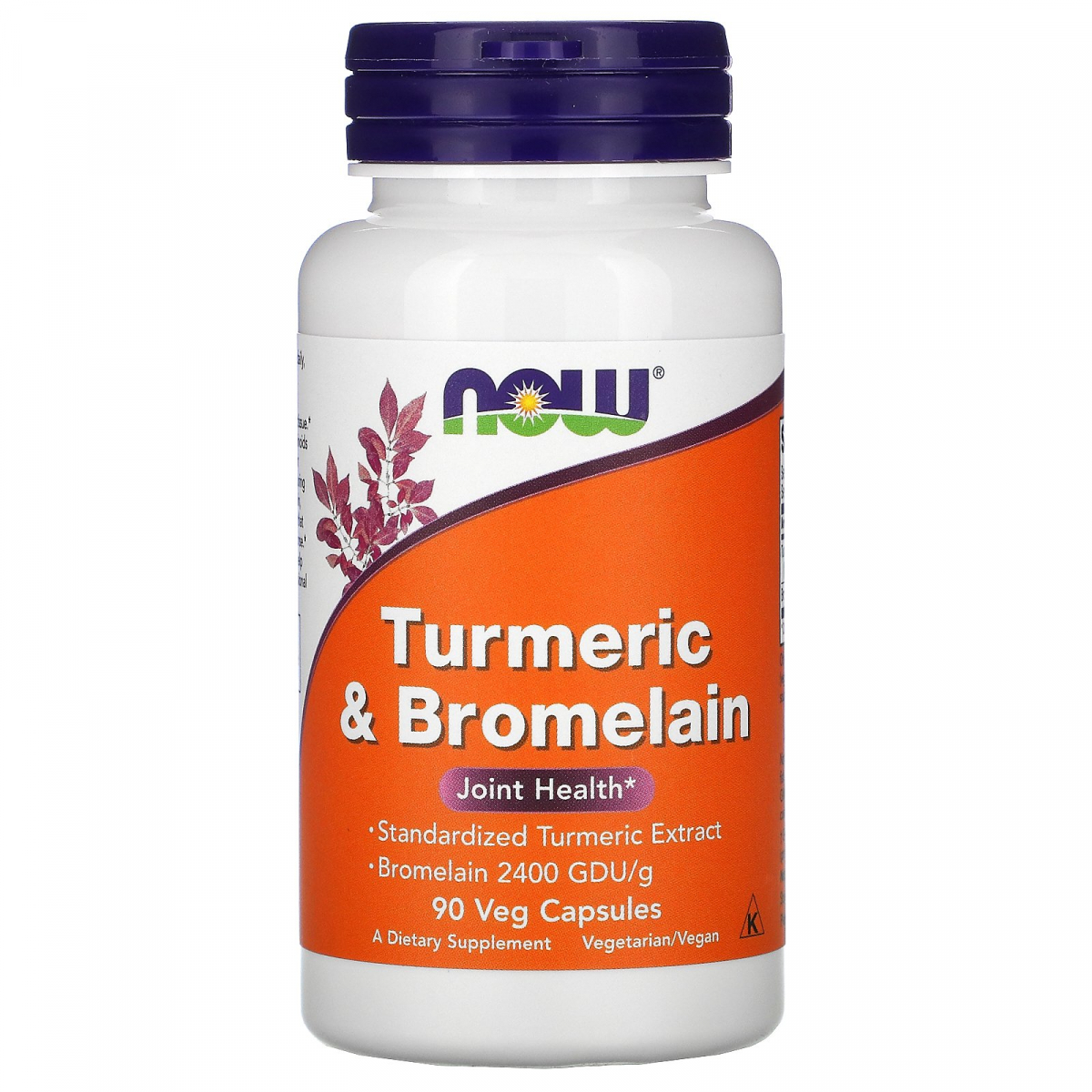 

Куркума и Бромелайн Now Foods (Turmeric & Bromelain) 300 мг/150 мг 90 капсул