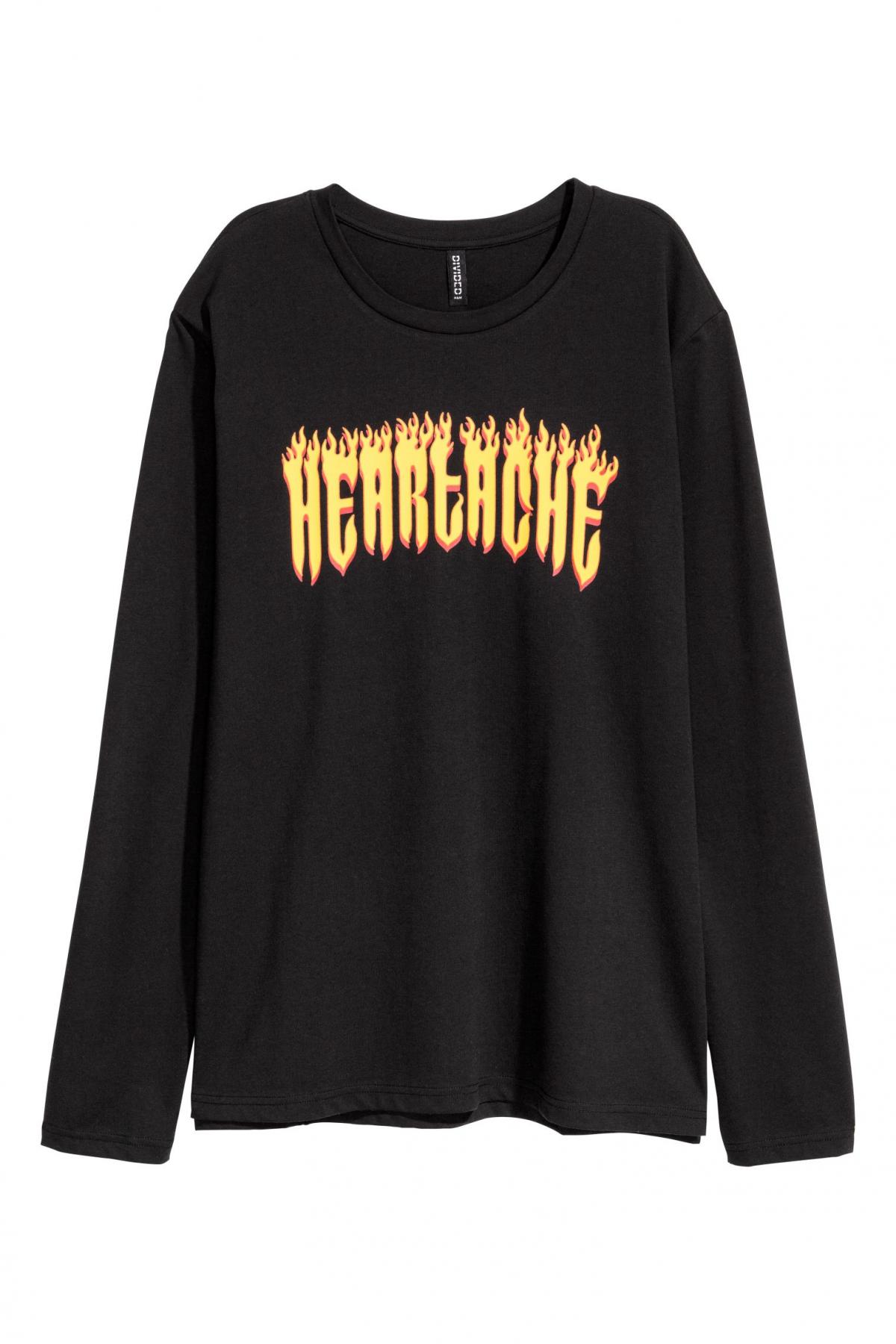 

Футболка с длинным рукавом H&M s Черная