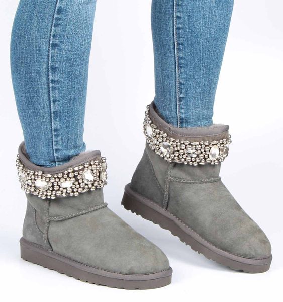 

Женские угги UGG Jimmy Choo Crystals Grey 36 Серые 3351