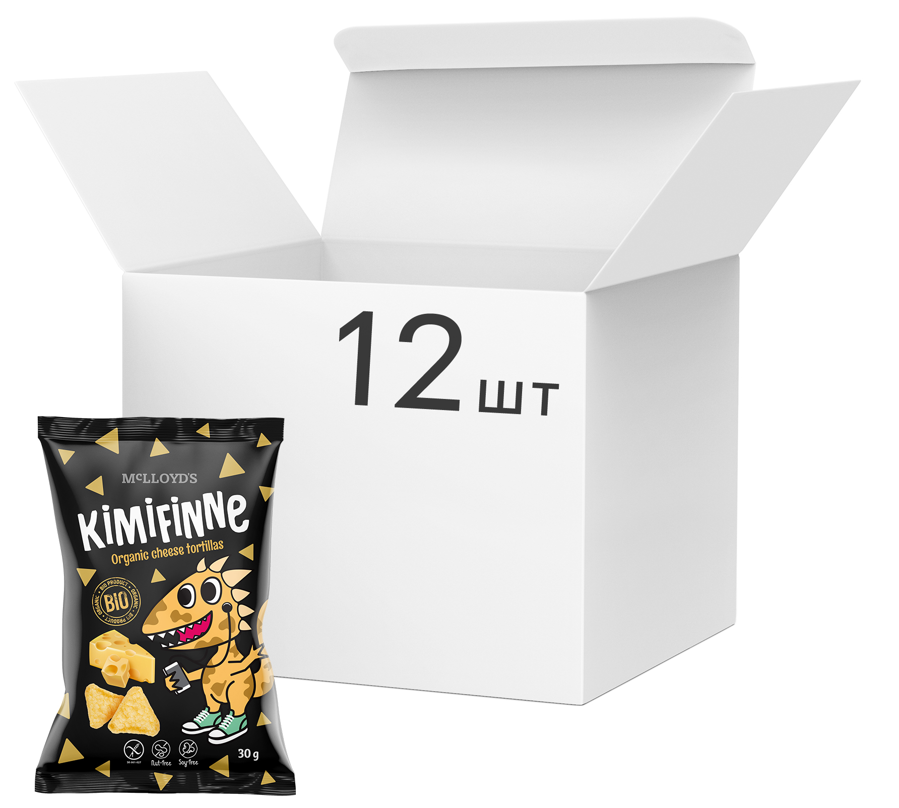 Акція на Упаковка снеков кукурузных Mclloyd's Kimifinne с сыром 30 г х 12 шт (8588007731445) від Rozetka UA