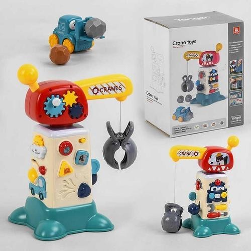 

Музыкальная игра 2158 “Грузоподъемный кран”, свет, звук, машинка, 4 игровых камушка, трещотка, английская озвучка