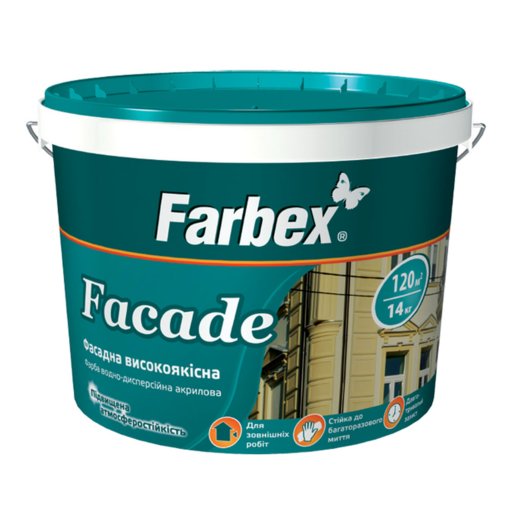 

Краска фасадная Farbex белая 20 кг (11589704)