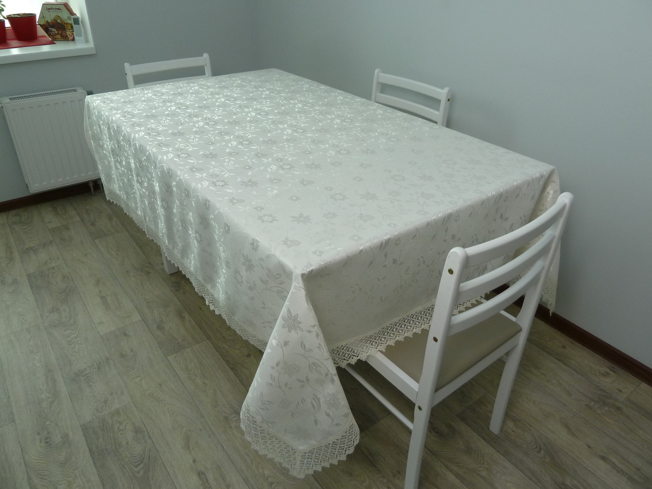 

Скатерть CARDION жаккардовая "ALYA" 160*260 см кремовая