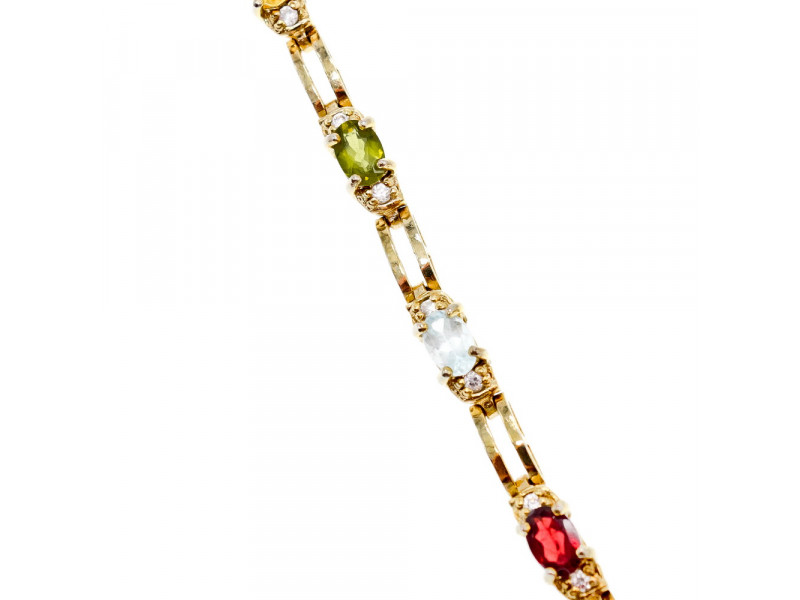 

Браслет серебро в позолоте 925 пробы с натуральными камнями Натуральный Sky Jewelry 002194