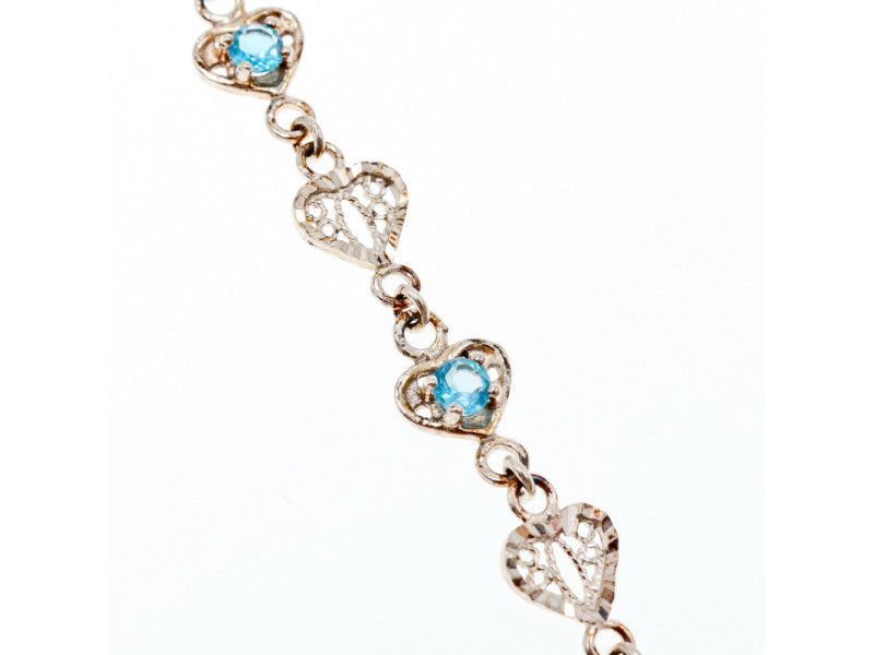 

Браслет из серебра с топазом Сердце 2 Натуральный Sky Jewelry 002786