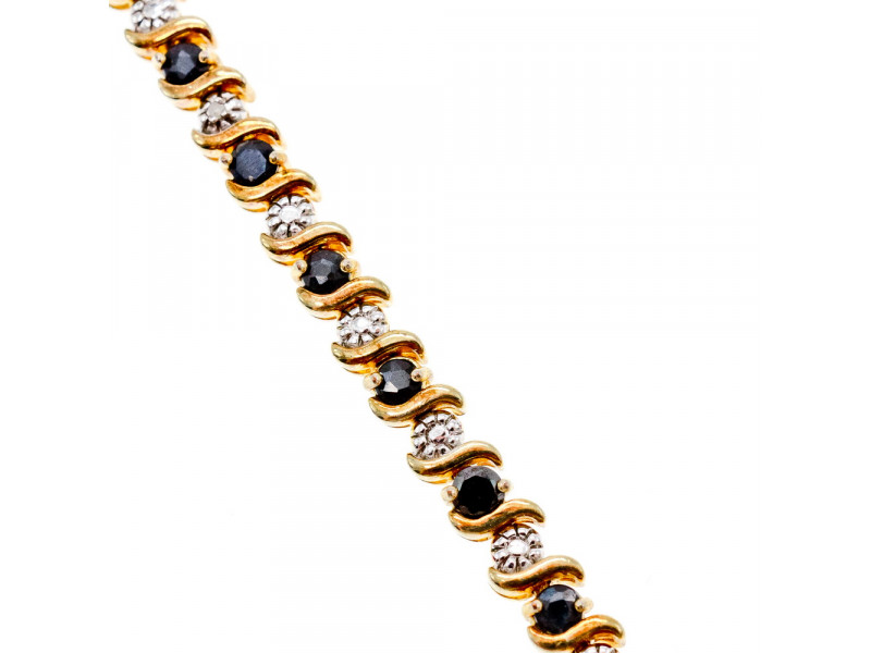 

Браслет из серебра в позолоте с сапфирами Счастье Натуральный Sky Jewelry 002672