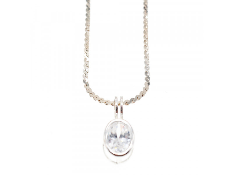 

Серебряная Цепочка с Кулоном Фианит 925 проба Италия Sky Jewelry 002079