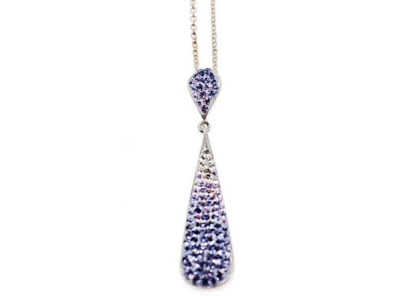 

Серебряная цепочка с кулоном фианиты Капля Sky Jewelry 002679