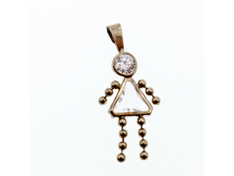 

Серебряная цепочка с кулоном фианиты Девочка Натуральный Sky Jewelry 002206