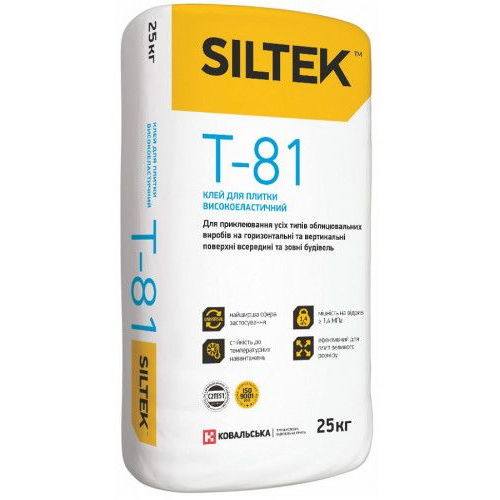 

Клей для плитки высокоэластичный Siltek T-81 25кг