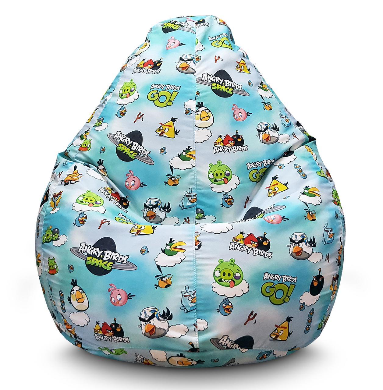 

Кресло мешок PufOn, "Angry Birds" голубой Флок ХХХL