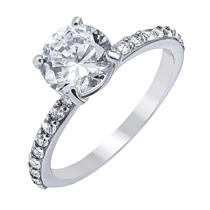 

Серебряное кольцо с фианитами 000062840 18 размера