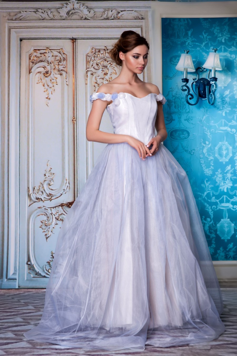 

Свадебное платье Ginza Collection 44(M) Светло-голубой