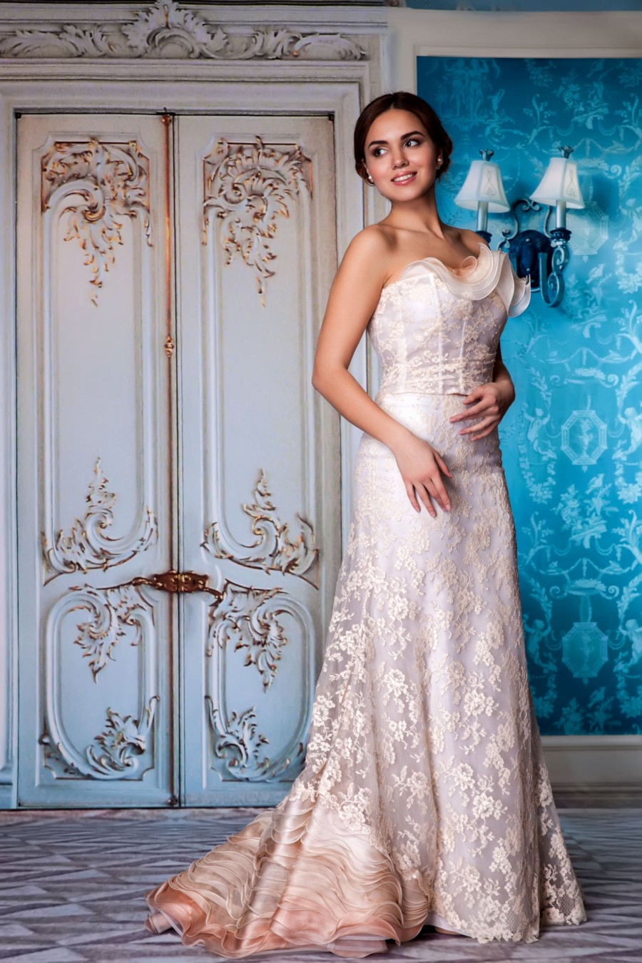 

Свадебное платье Loretta 44(M) Бежевый