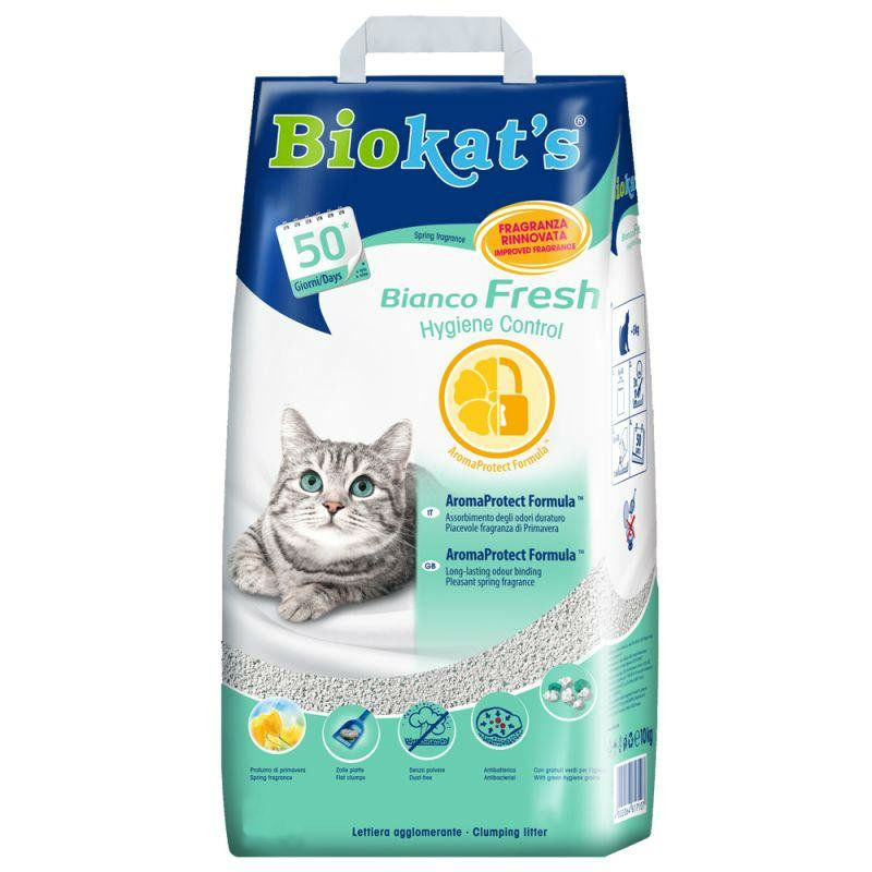 

"Bianco Fresh" Бьянко Фреш комкующийся белый наполнитель с мелкими гранулами 5 кг Biokats BGL-BK-23