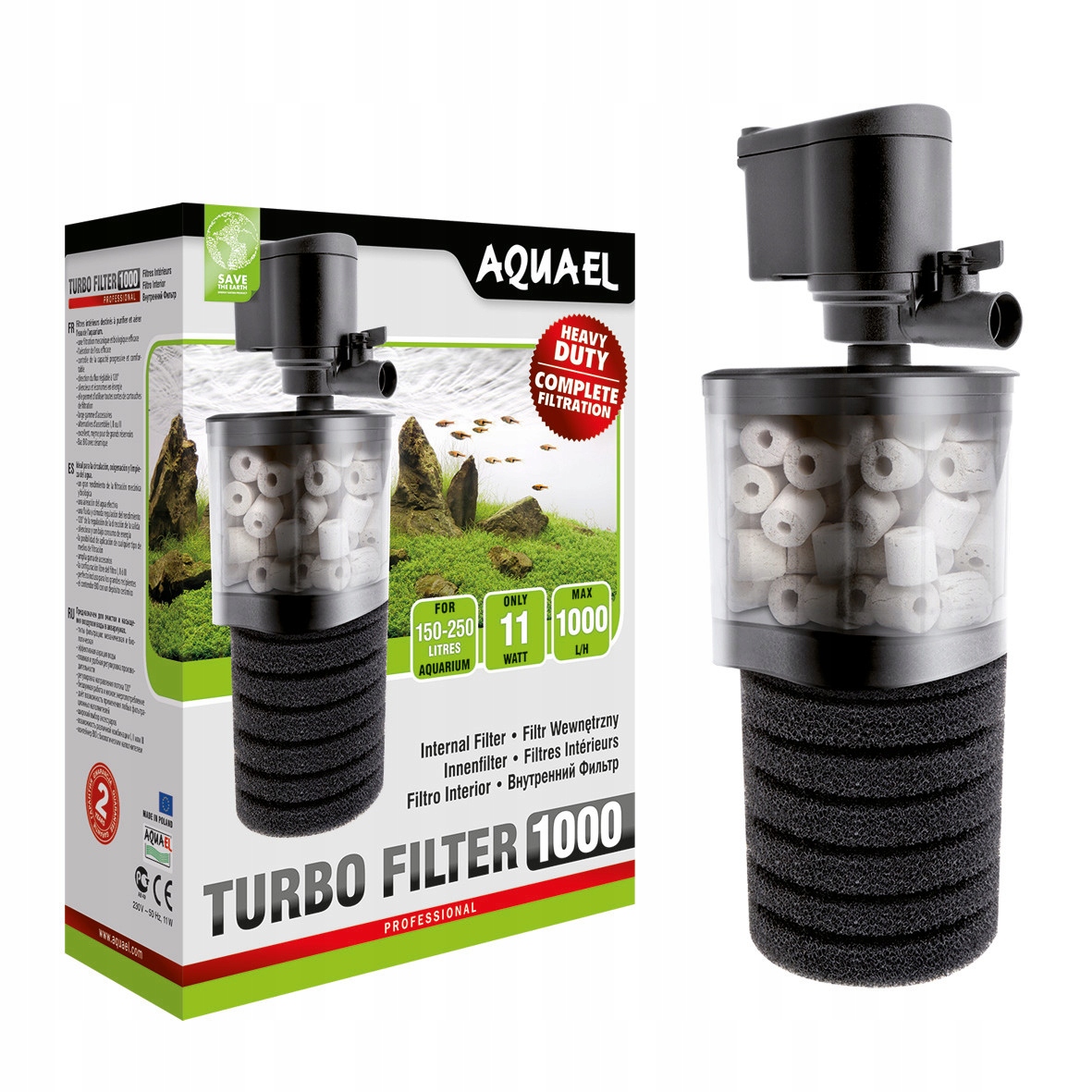 

Внутренний фильтр для аквариума Aquael TURBO FILTER 1000 AQUAEL 11 Вт Aquael BGL-AE-112