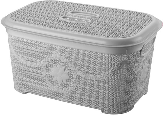 

Корзина для хранения с крышкой Asude Plastik 35 л Серый (asd167-сір)