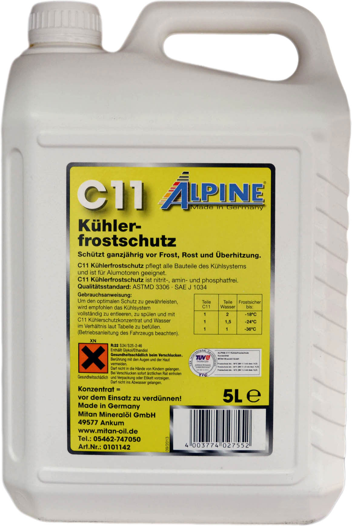 Антифриз Alpine C11 Kuchlerfostschuts концентрат Желтый 5 л ...