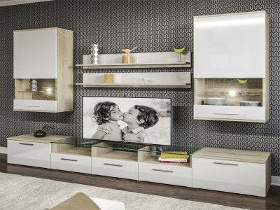 

Гостиная стенка Денвер Світ Меблів 270х42х155 сан-марино/белый лак