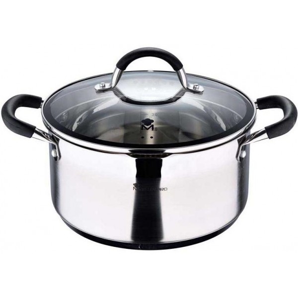 

Кастрюля Bergner Master Pro Foodies 5л, Ø24х12см индукционная с мерной шкалой