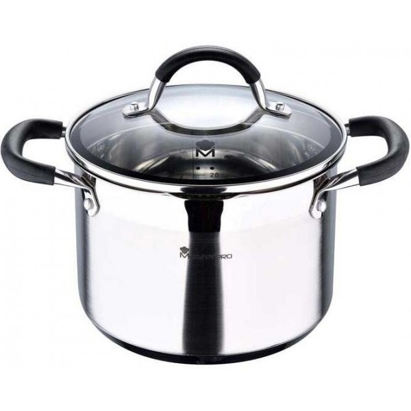 

Кастрюля Bergner Master Pro Foodies 4л, Ø20х14см индукционная с мерной шкалой