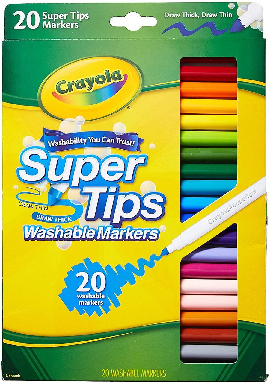 

Фломастеры Crayola Смываемые Washable Super Tips Markers 20 шт 58/8106
