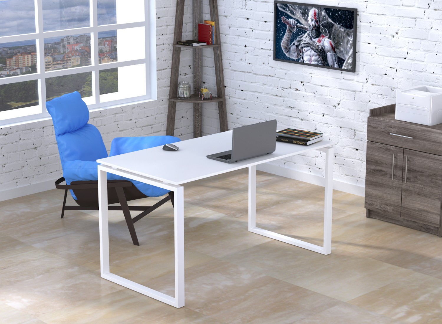 

Компьютерный стол Q-135 без царги Loft design нимфея альба